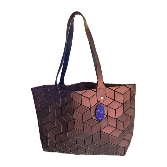 Emilio Pepe Handbags - NWT Emilio Pepe Italy Matte Red Geo Tote